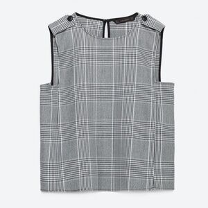 Zara Black and white plaid top